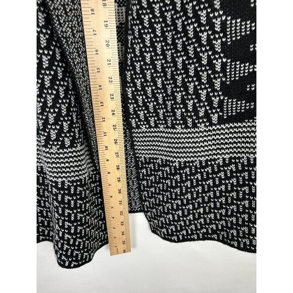 Skovhuus Womens Black Knit Cardigan Medium Wool Blend Long Sleeve Open Front - Picture 4 of 10